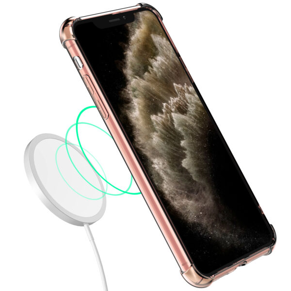 iPhone 11 Pro siliconen telefoonhoesje met stootrand transparant licht roze (4)