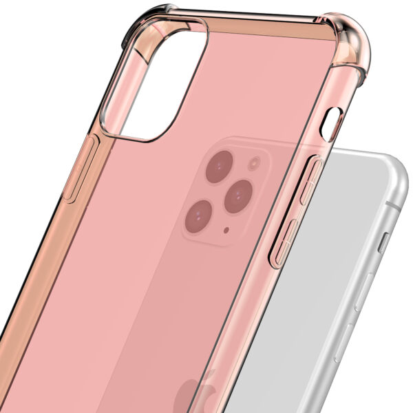 iPhone 11 Pro siliconen telefoonhoesje met stootrand transparant licht roze (6)