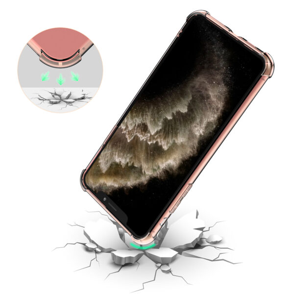 iPhone 11 Pro siliconen telefoonhoesje met stootrand transparant licht roze (7)