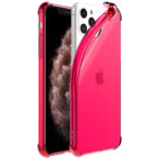 iPhone 11 Pro siliconen telefoonhoesje met stootrand transparant neon roze (1)