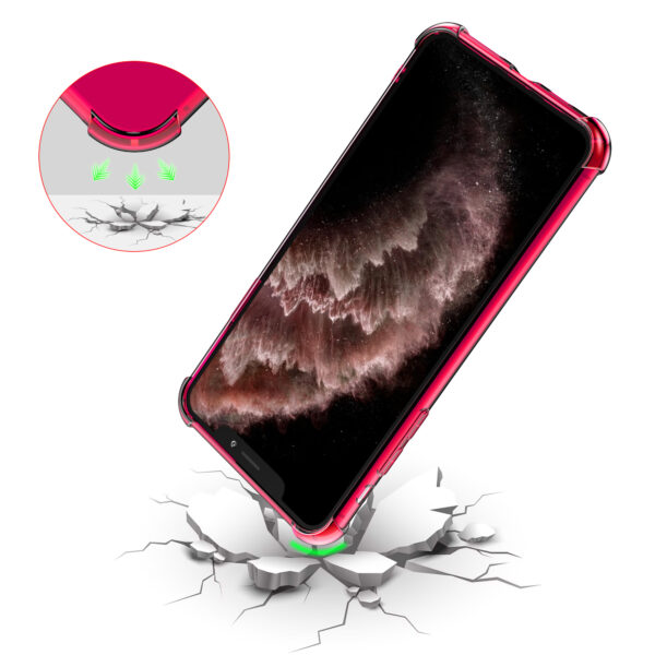 iPhone 11 Pro siliconen telefoonhoesje met stootrand transparant neon roze (7)