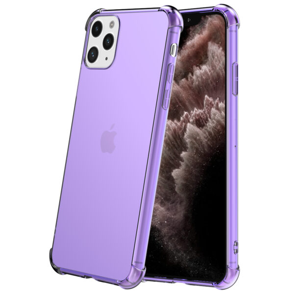 iPhone 11 Pro siliconen telefoonhoesje met stootrand transparant paars (3)