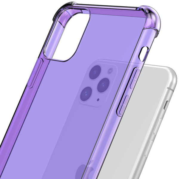 iPhone 11 Pro siliconen telefoonhoesje met stootrand transparant paars (6)