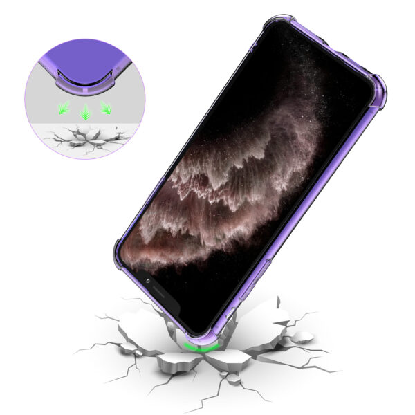 iPhone 11 Pro siliconen telefoonhoesje met stootrand transparant paars (7)