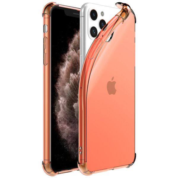 iPhone 11 Pro siliconen telefoonhoesje met stootrand transparant rood (1)