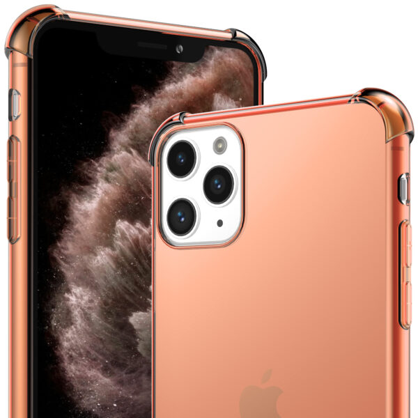 iPhone 11 Pro siliconen telefoonhoesje met stootrand transparant rood (2)