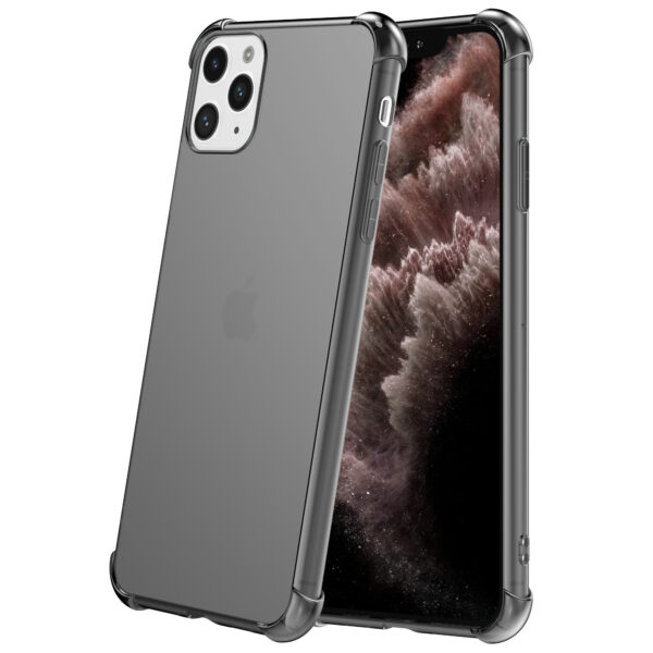 iPhone 11 Pro siliconen telefoonhoesje met stootrand transparant zwart (3)