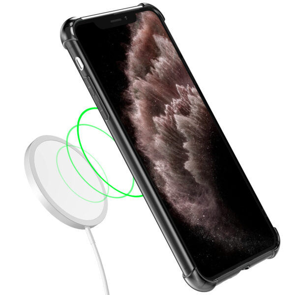 iPhone 11 Pro siliconen telefoonhoesje met stootrand transparant zwart (4)