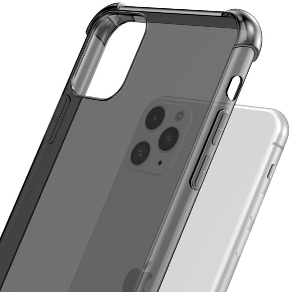 iPhone 11 Pro siliconen telefoonhoesje met stootrand transparant zwart (6)