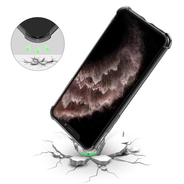 iPhone 11 Pro siliconen telefoonhoesje met stootrand transparant zwart (7)