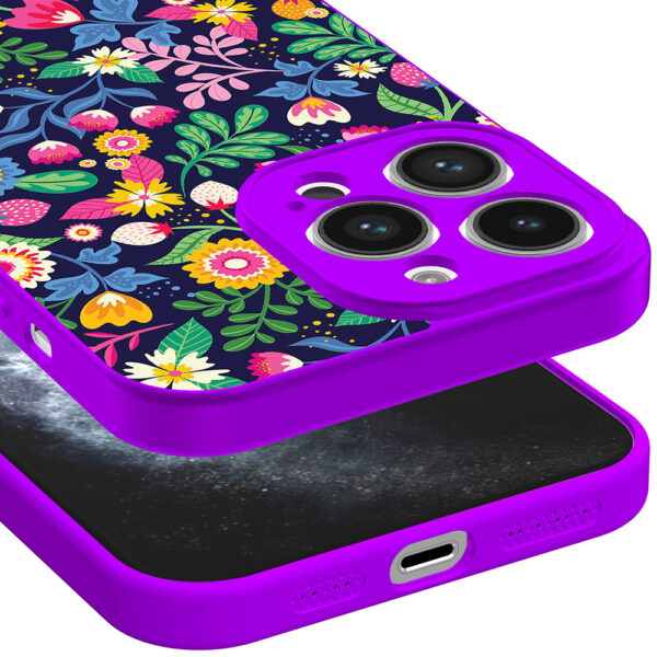iPhone 11 Pro telefoonhoesje met bloemen opdruk paars (3)