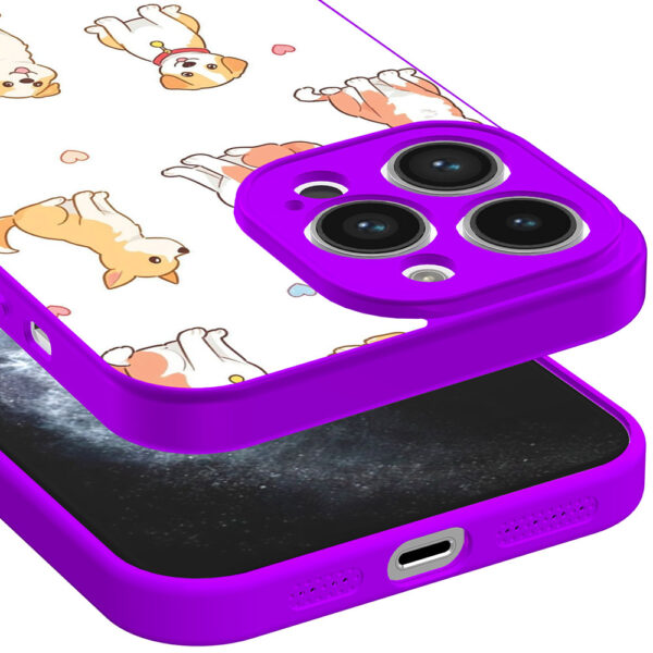 iPhone 11 Pro telefoonhoesje met honden opdruk paars (3)