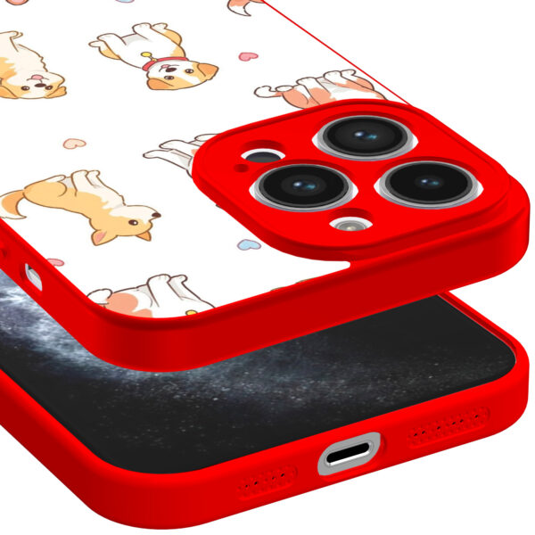 iPhone 11 Pro telefoonhoesje met honden opdruk rood (3)