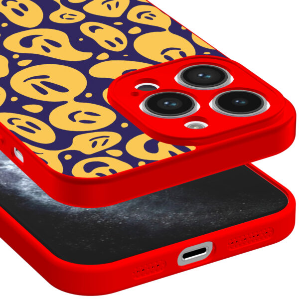 iPhone 11 Pro telefoonhoesje met smileys opdruk rood (3)