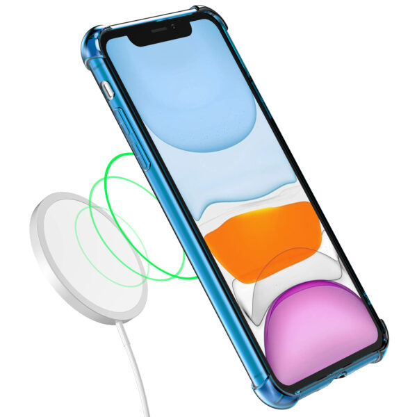 iPhone 11 siliconen telefoonhoesje met stootrand transparant blauw (3)