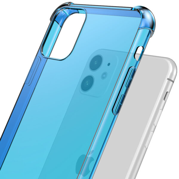 iPhone 11 siliconen telefoonhoesje met stootrand transparant blauw (5)