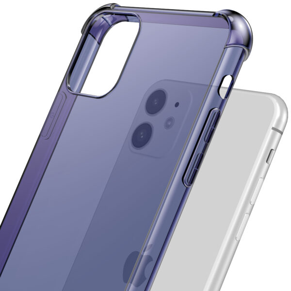 iPhone 11 siliconen telefoonhoesje met stootrand transparant donkerblauw (5)