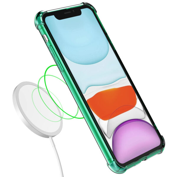 iPhone 11 siliconen telefoonhoesje met stootrand transparant groen (3)