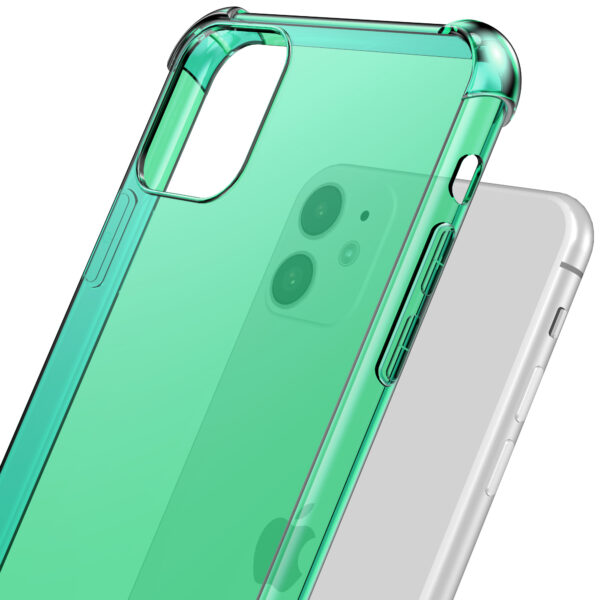 iPhone 11 siliconen telefoonhoesje met stootrand transparant groen (5)