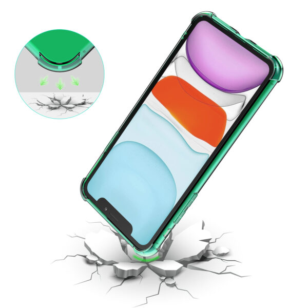 iPhone 11 siliconen telefoonhoesje met stootrand transparant groen (6)