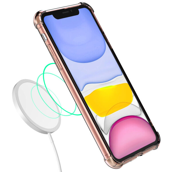 iPhone 11 siliconen telefoonhoesje met stootrand transparant licht roze (3)