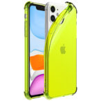 iPhone 11 siliconen telefoonhoesje met stootrand transparant neon geel (1)