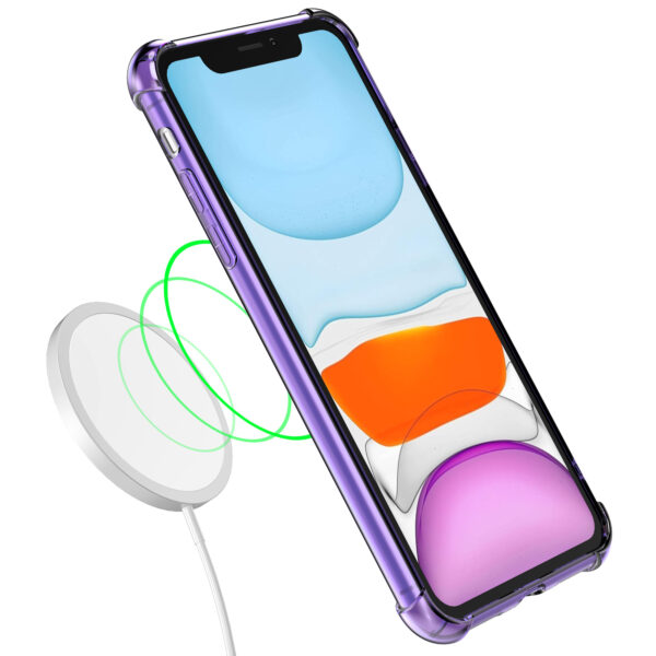 iPhone 11 siliconen telefoonhoesje met stootrand transparant paars (3)
