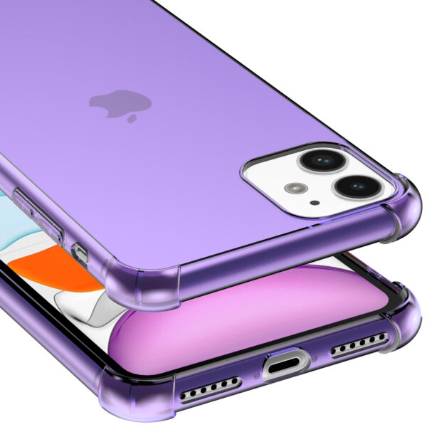 iPhone 11 siliconen telefoonhoesje met stootrand transparant paars (4)
