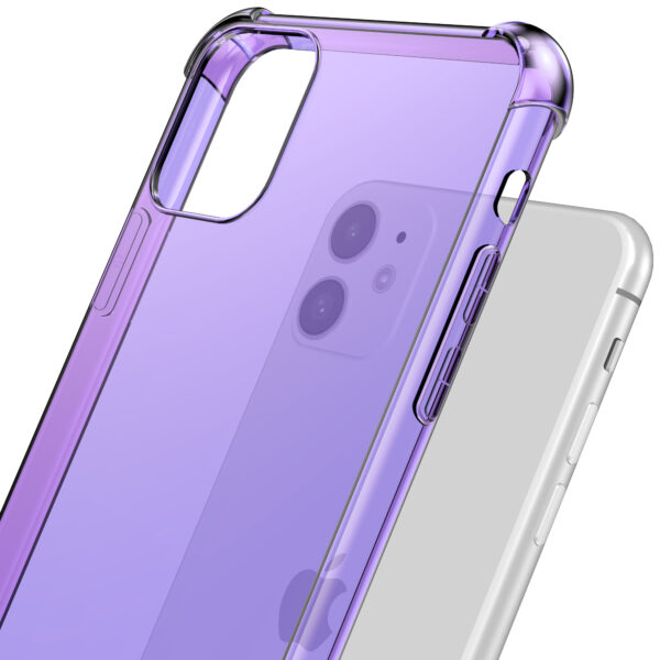 iPhone 11 siliconen telefoonhoesje met stootrand transparant paars (5)