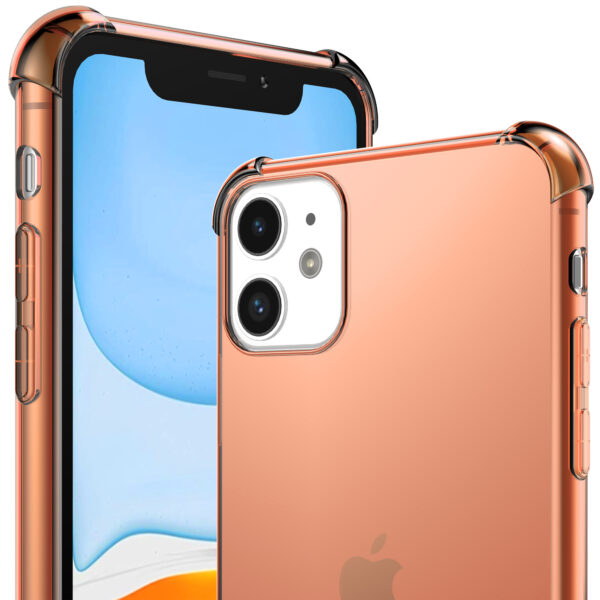 iPhone 11 siliconen telefoonhoesje met stootrand transparant rood (2)