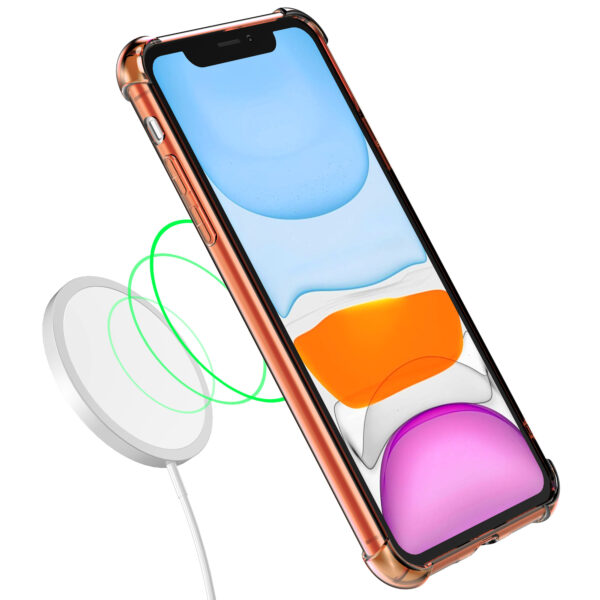 iPhone 11 siliconen telefoonhoesje met stootrand transparant rood (3)