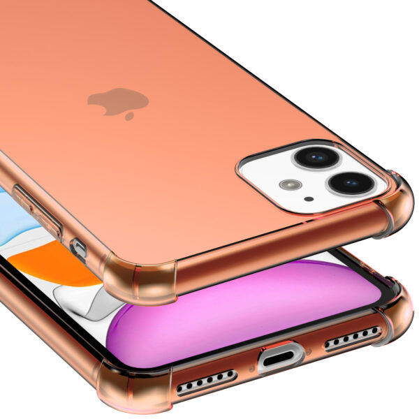 iPhone 11 siliconen telefoonhoesje met stootrand transparant rood (4)