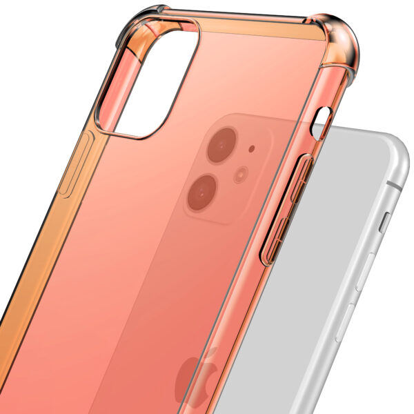 iPhone 11 siliconen telefoonhoesje met stootrand transparant rood (5)