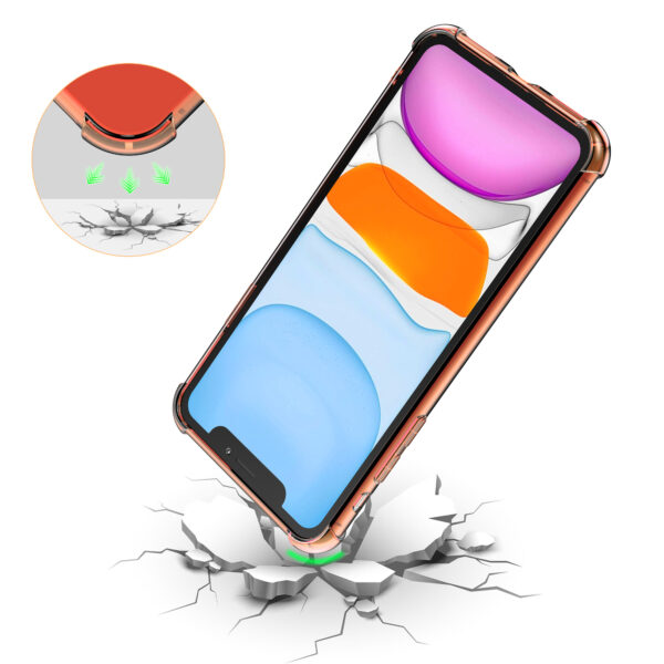 iPhone 11 siliconen telefoonhoesje met stootrand transparant rood (6)