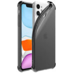 iPhone 11 siliconen telefoonhoesje met stootrand transparant zwart (1)