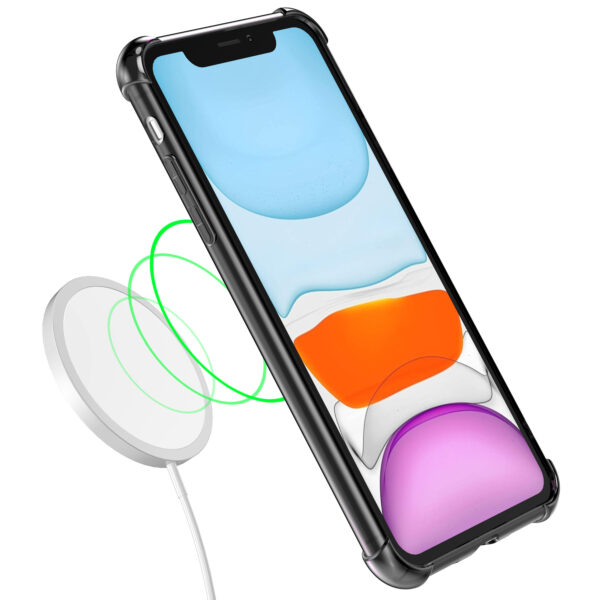 iPhone 11 siliconen telefoonhoesje met stootrand transparant zwart (3)