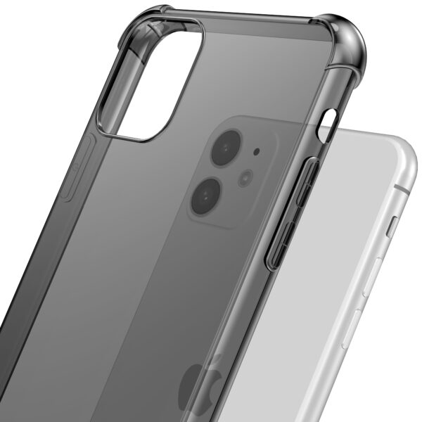 iPhone 11 siliconen telefoonhoesje met stootrand transparant zwart (5)