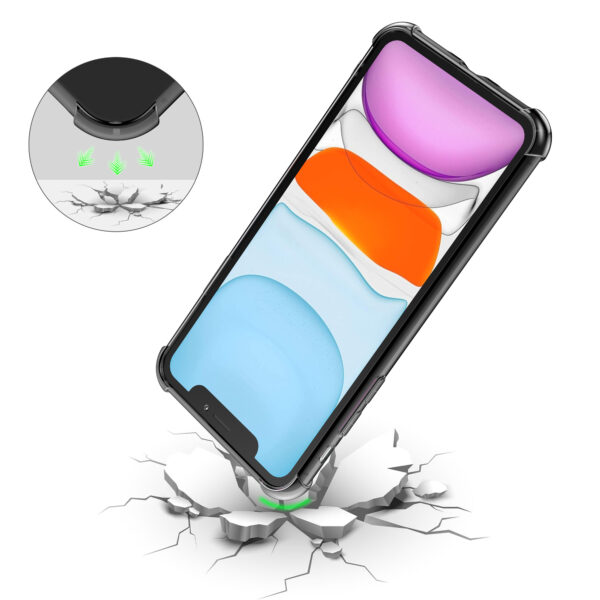 iPhone 11 siliconen telefoonhoesje met stootrand transparant zwart (6)