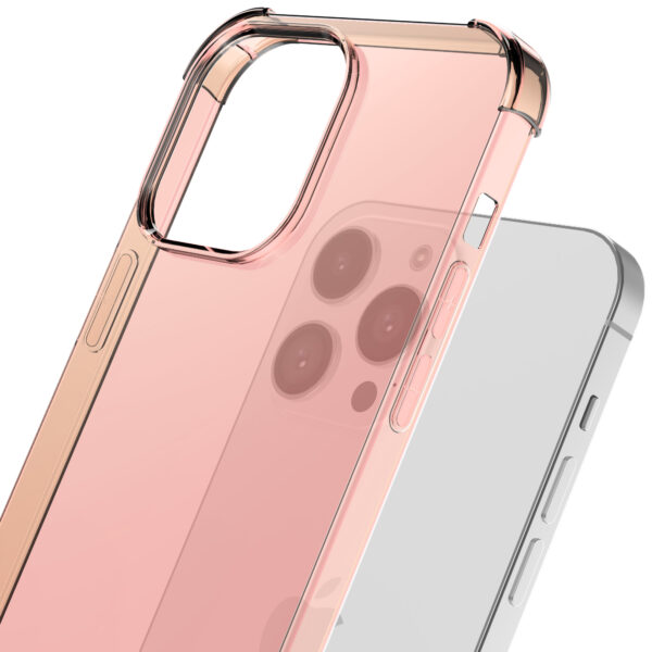 iPhone 12 Pro Max siliconen telefoonhoesje met stootrand transparant lichtroze (3)