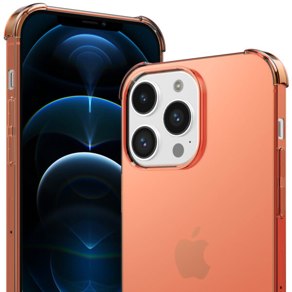 iPhone 12 Pro Max siliconen telefoonhoesje met stootrand transparant rood (6)