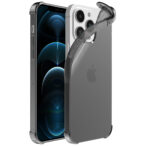 iPhone 12 Pro Max siliconen telefoonhoesje met stootrand transparant zwart (1)