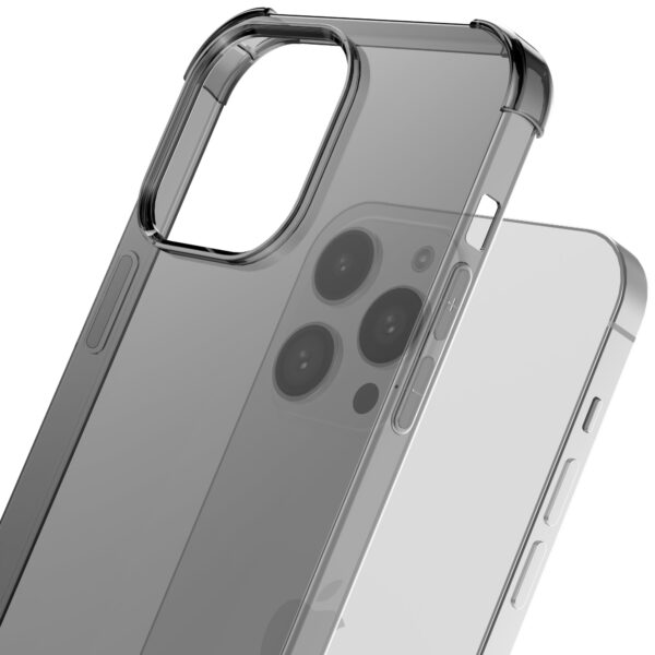 iPhone 12 Pro Max siliconen telefoonhoesje met stootrand transparant zwart (3)