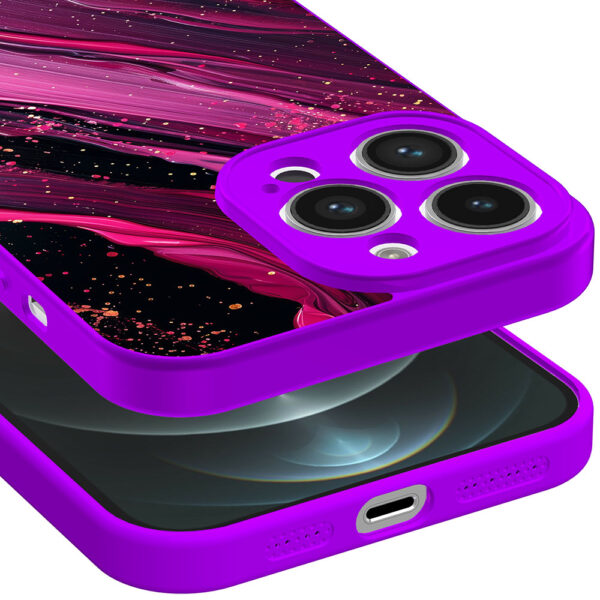 iPhone 12 Pro Max telefoonhoesje met paars roze marmer opdruk paars (3)