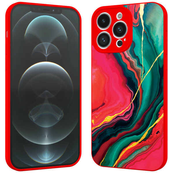 iPhone 12 Pro Max telefoonhoesje met rood groen opdruk rood (2)