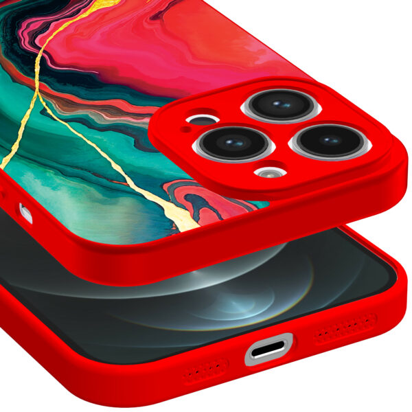 iPhone 12 Pro Max telefoonhoesje met rood groen opdruk rood (3)