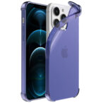 iPhone 12 Pro siliconen telefoonhoesje met stootrand transparant donkerblauw (1)