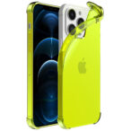 iPhone 12 Pro siliconen telefoonhoesje met stootrand transparant geel (1)