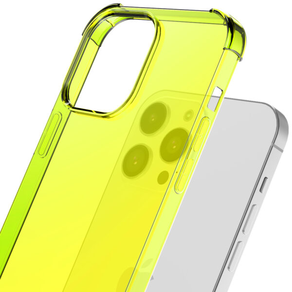 iPhone 12 Pro siliconen telefoonhoesje met stootrand transparant geel (5)
