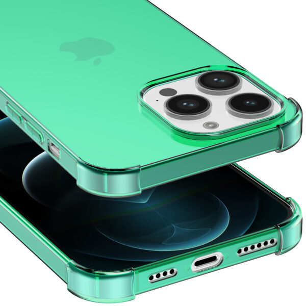iPhone 12 Pro siliconen telefoonhoesje met stootrand transparant groen (4)