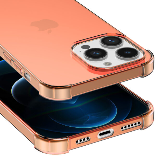 iPhone 12 Pro siliconen telefoonhoesje met stootrand transparant rood (4)